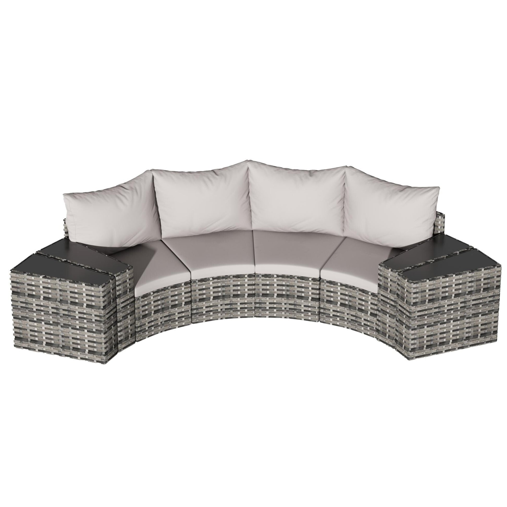 Ensemble de meubles de patio ronds sectionnels demi-lune 8 pièces