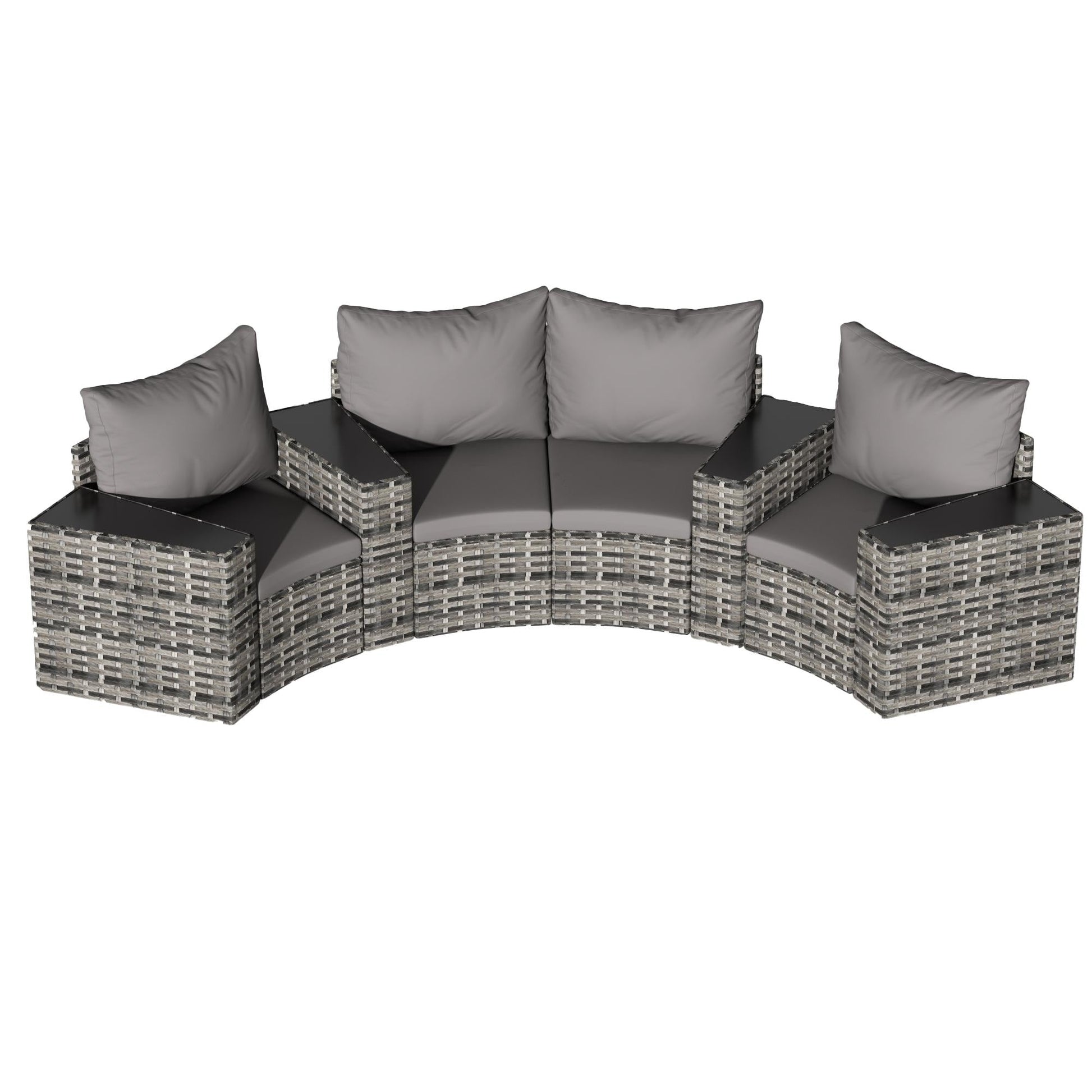 Ensemble de meubles de patio ronds sectionnels demi-lune 8 pièces