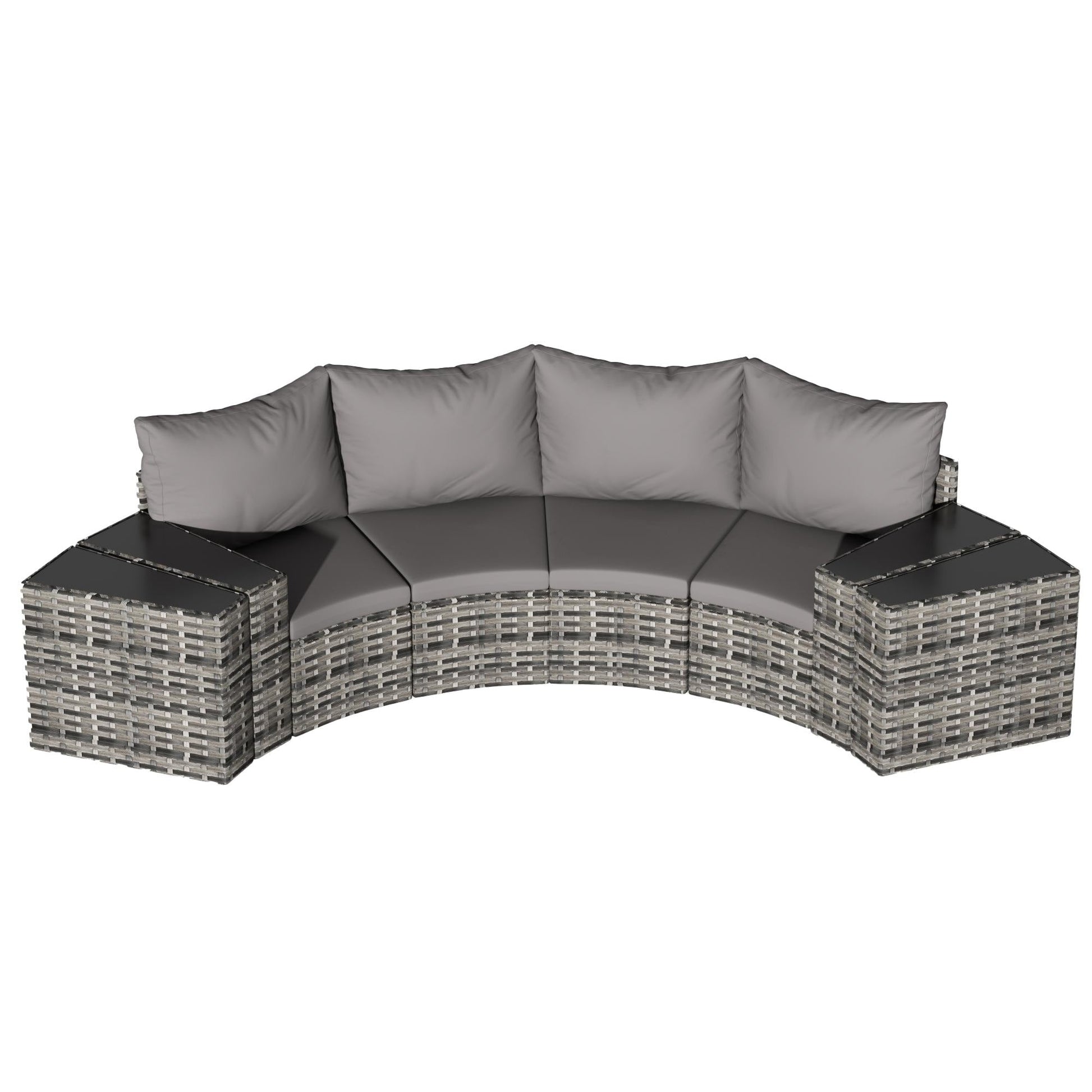 Ensemble de meubles de patio ronds sectionnels demi-lune 8 pièces