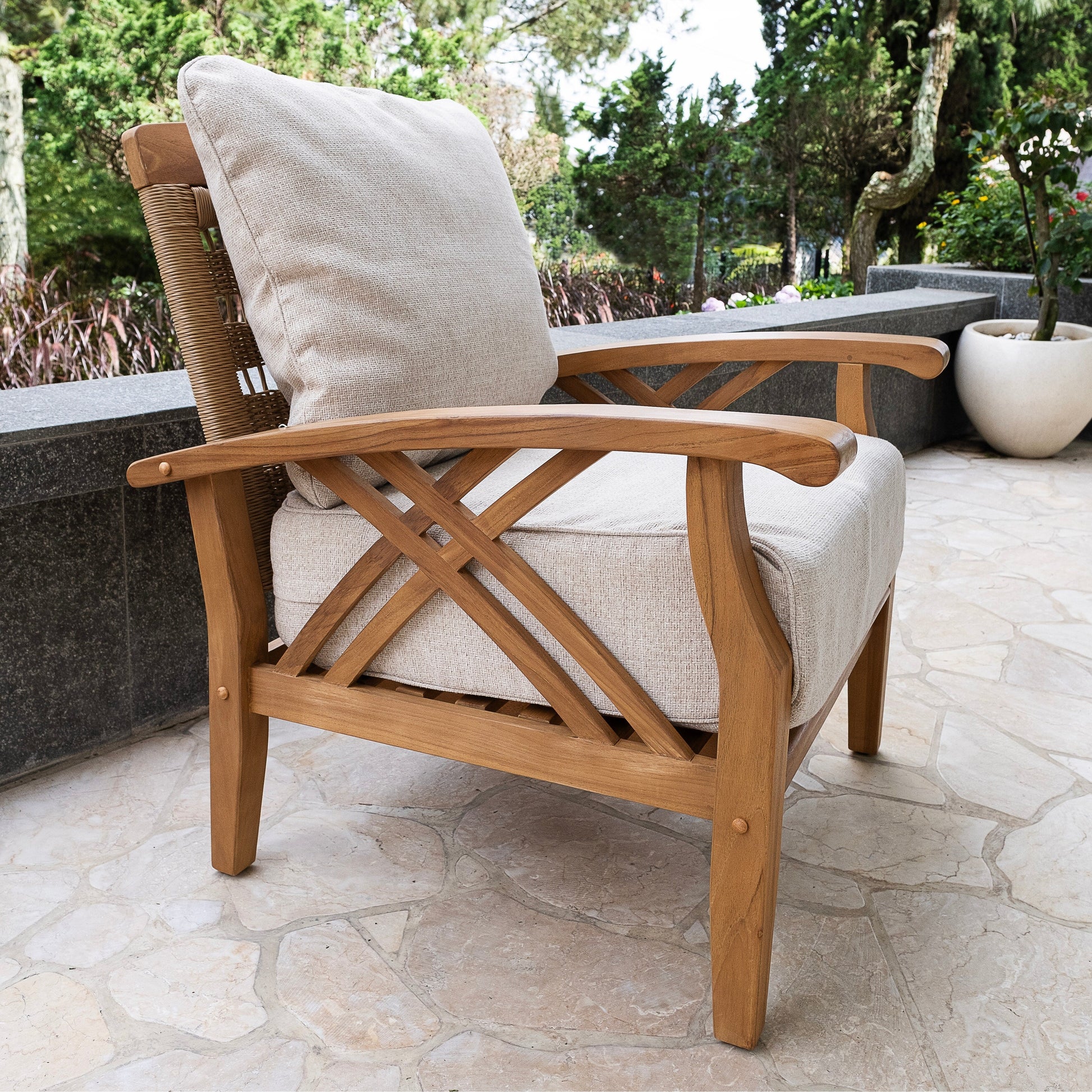 Ensemble de conversation Cambridge Casual Carmel 6 pièces en bois de teck pour patio