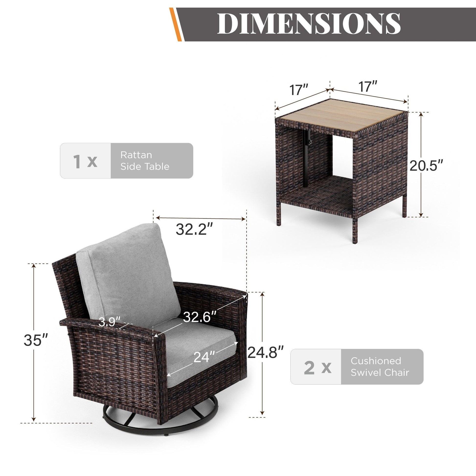 Ensemble de salon de jardin extra-large en osier MAISON ARTS 7 pièces avec table, siège surdimensionné et coussin rembourré de 5,5 pouces d'épaisseur