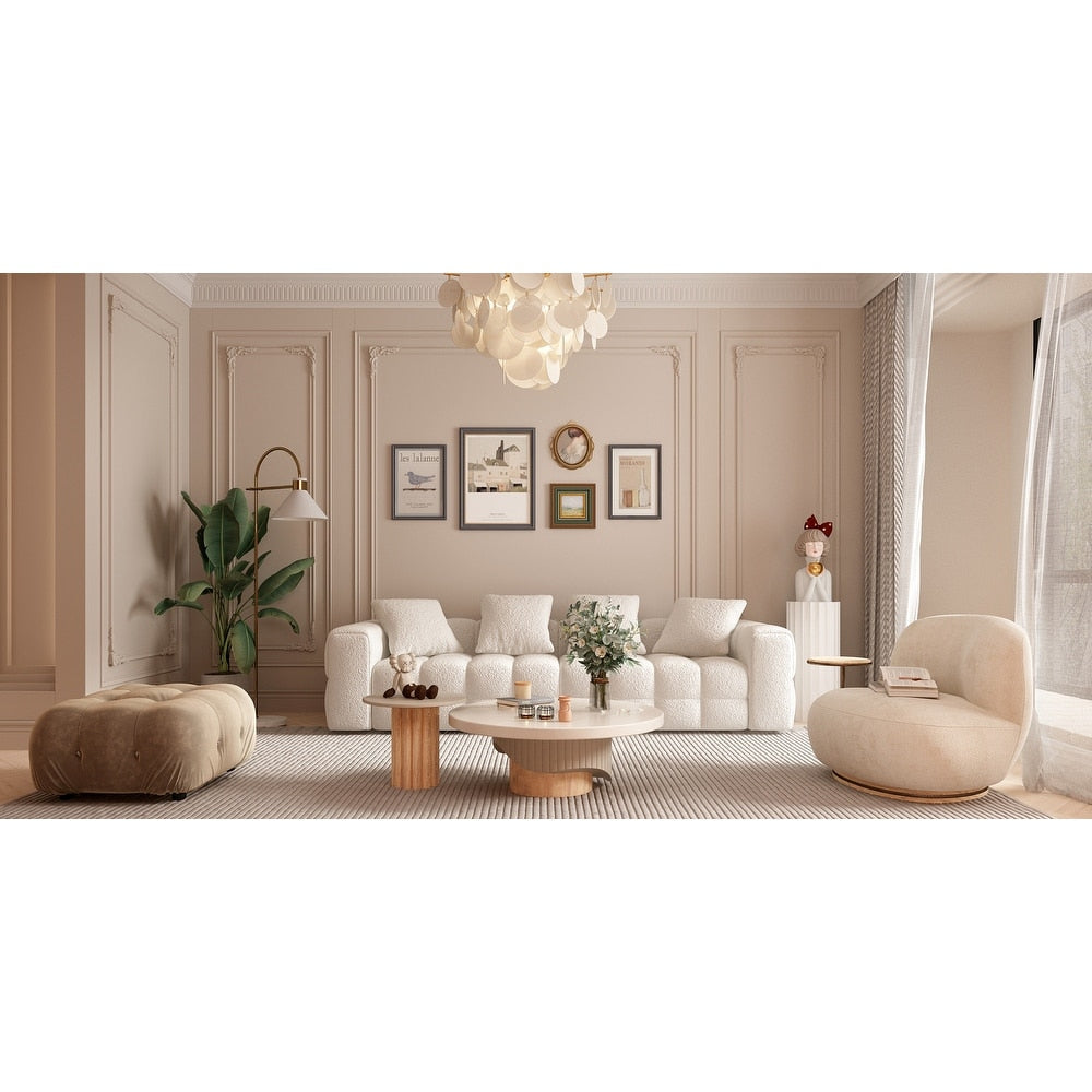 Canapé-lit en velours Teddy 100,8 po, causeuse/canapé/canapé moderne avec accoudoirs 4