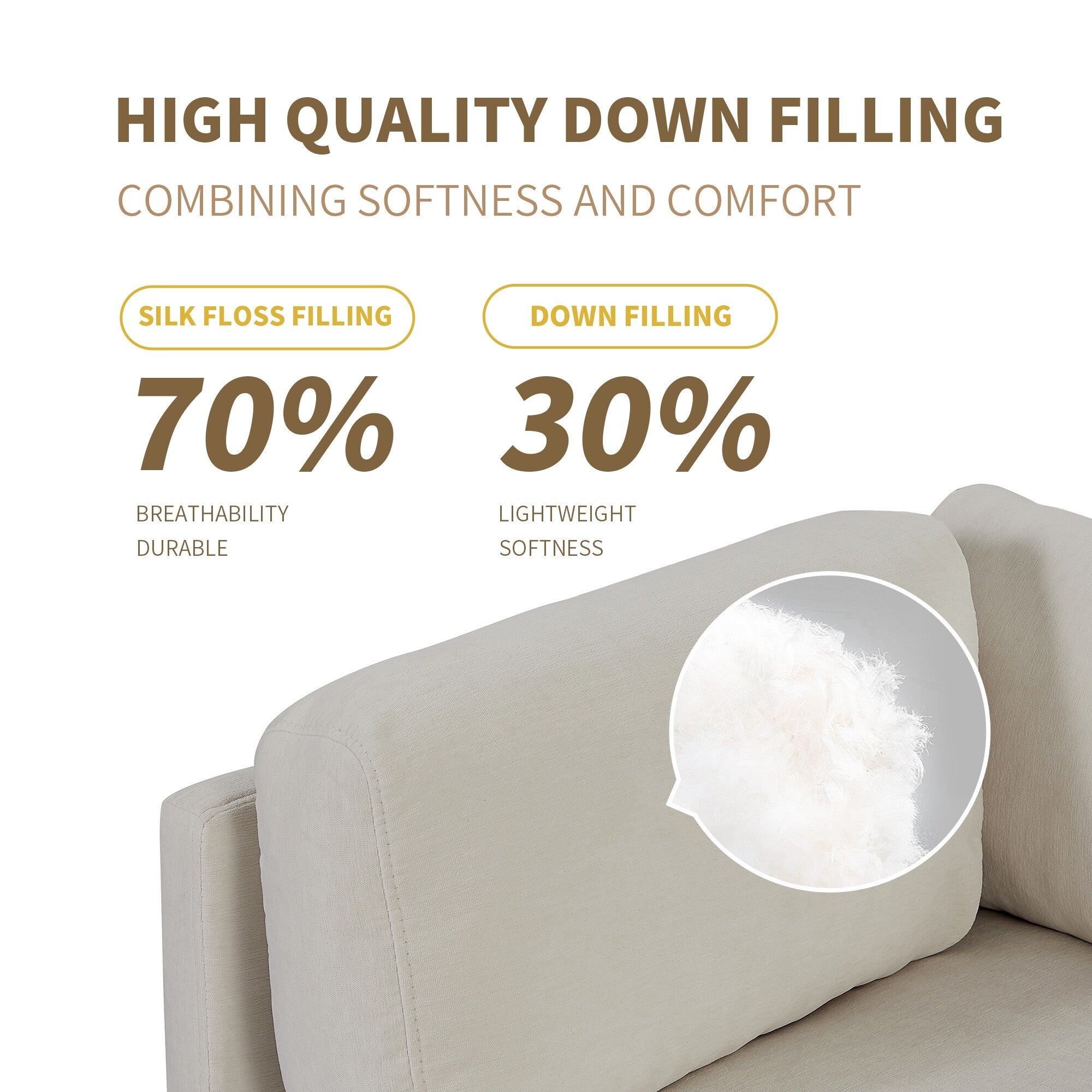 Canapé sectionnel en polyester en forme de L de 102,4 po avec repose-pieds réversible et pieds durables 30