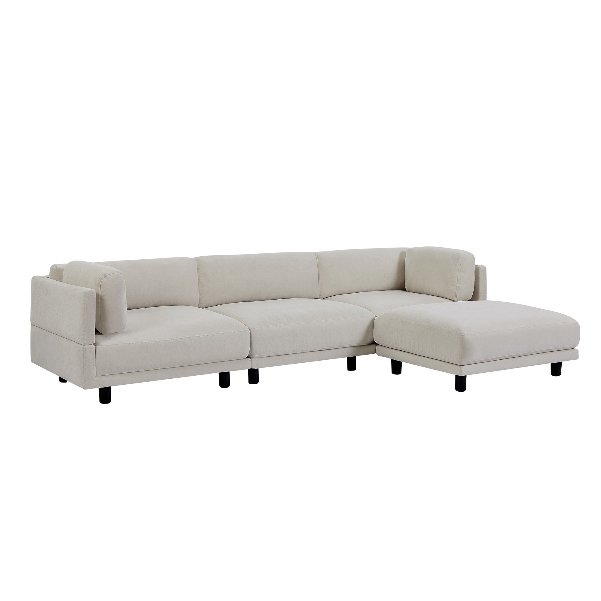 Canapé sectionnel en polyester en forme de L de 102,4 po avec repose-pieds réversible et pieds durables 21