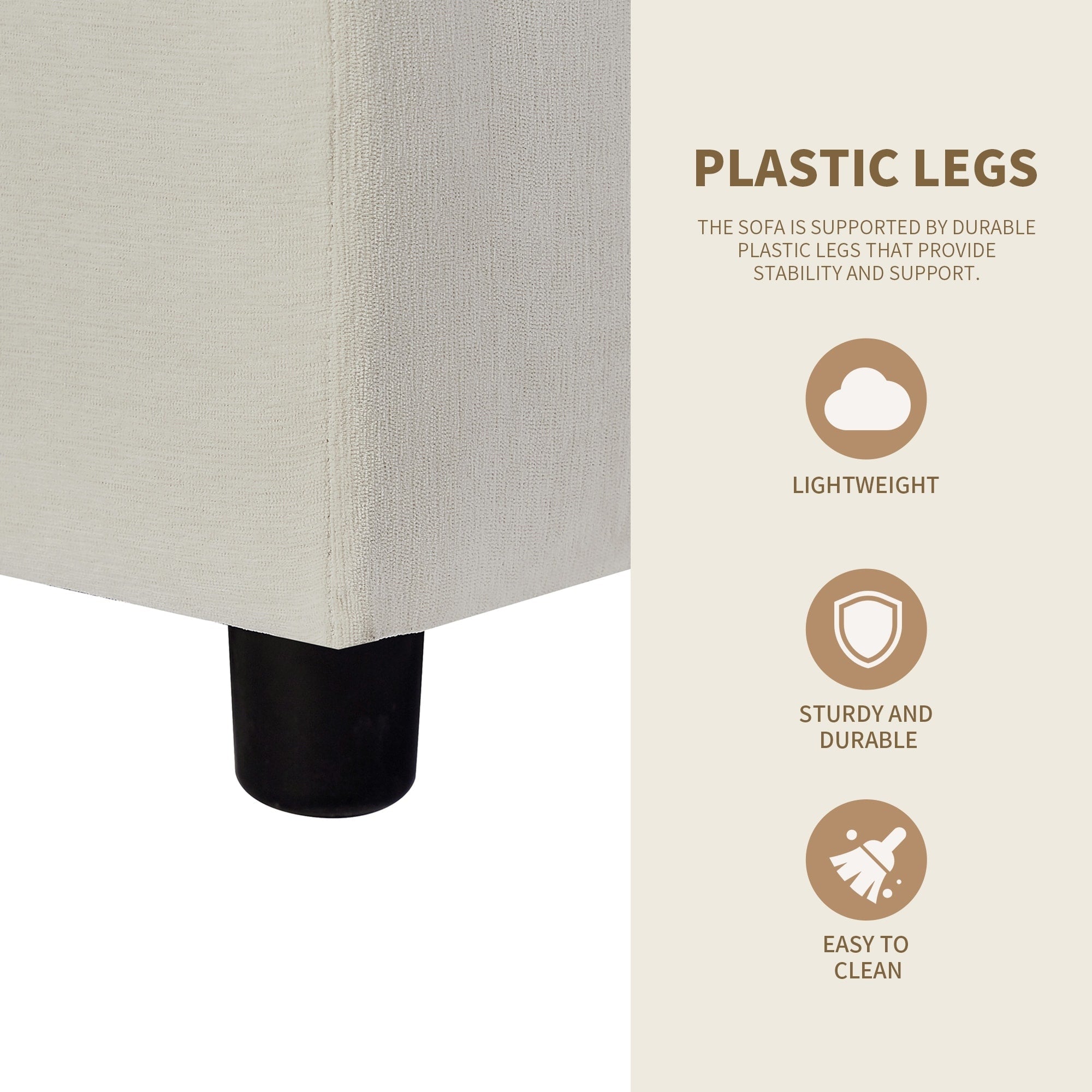 Canapé en L en polyester de 102,4 pouces avec repose-pieds réversible 33