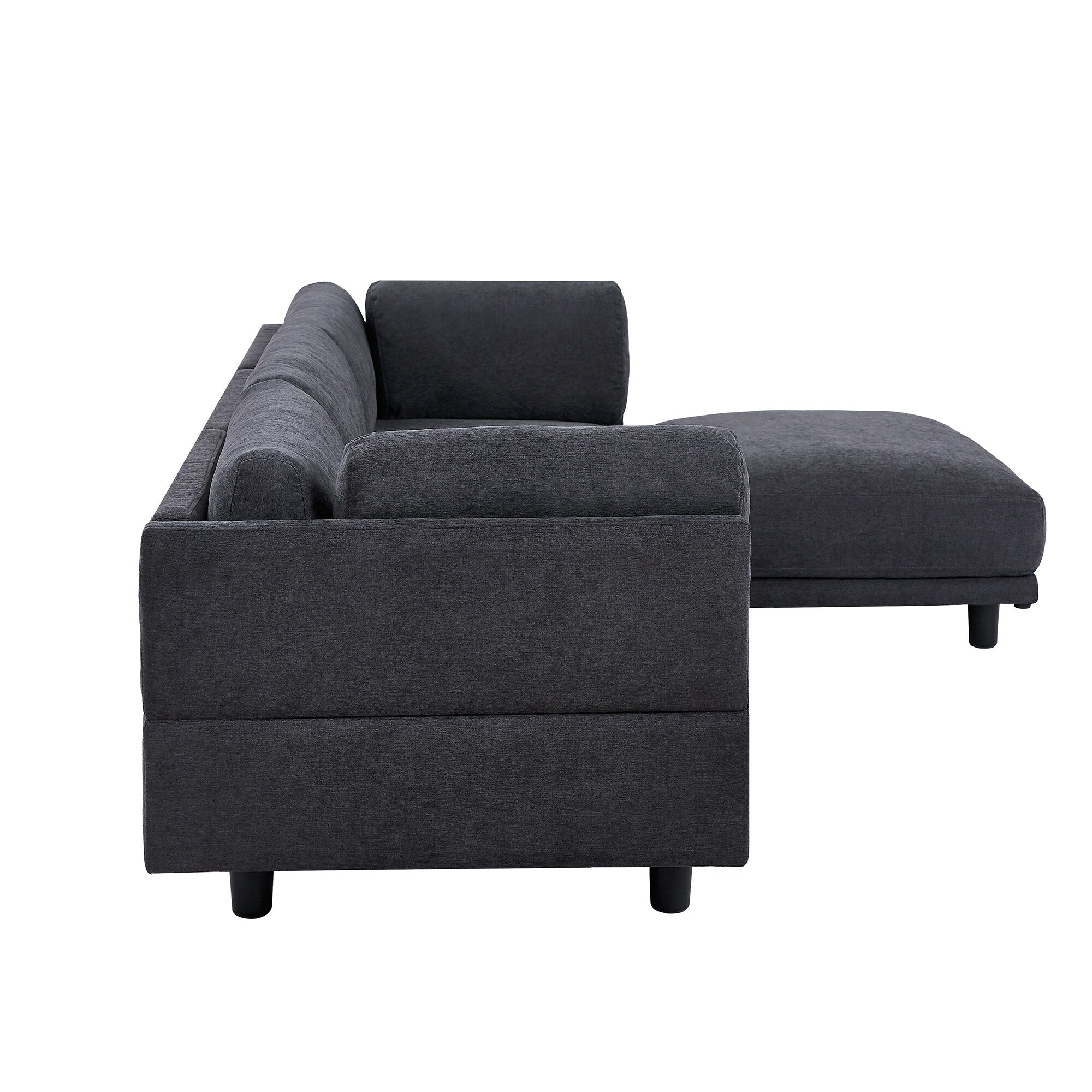Canapé en L en polyester de 102,4 pouces avec repose-pieds réversible 6