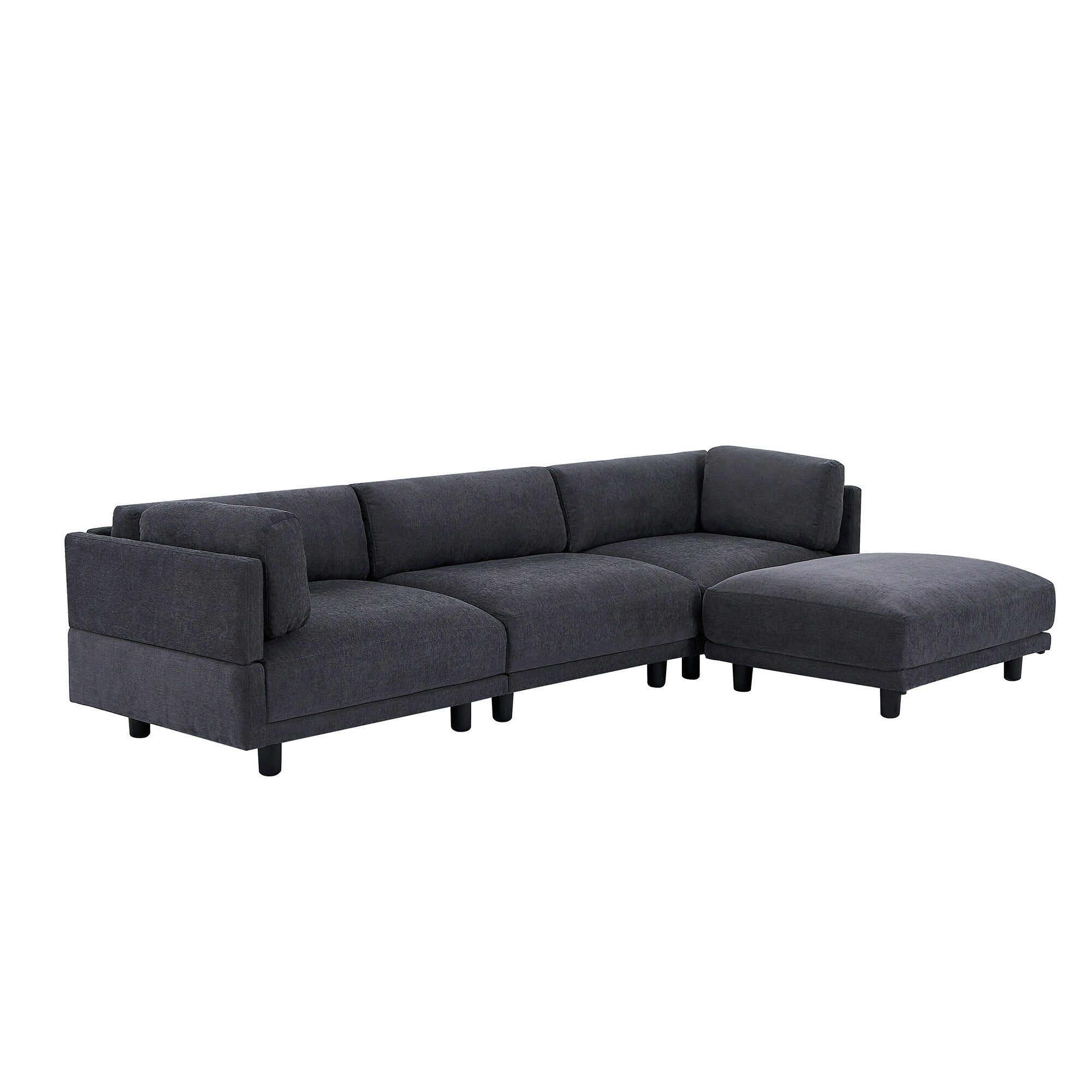 Canapé en L en polyester de 102,4 pouces avec repose-pieds réversible 3