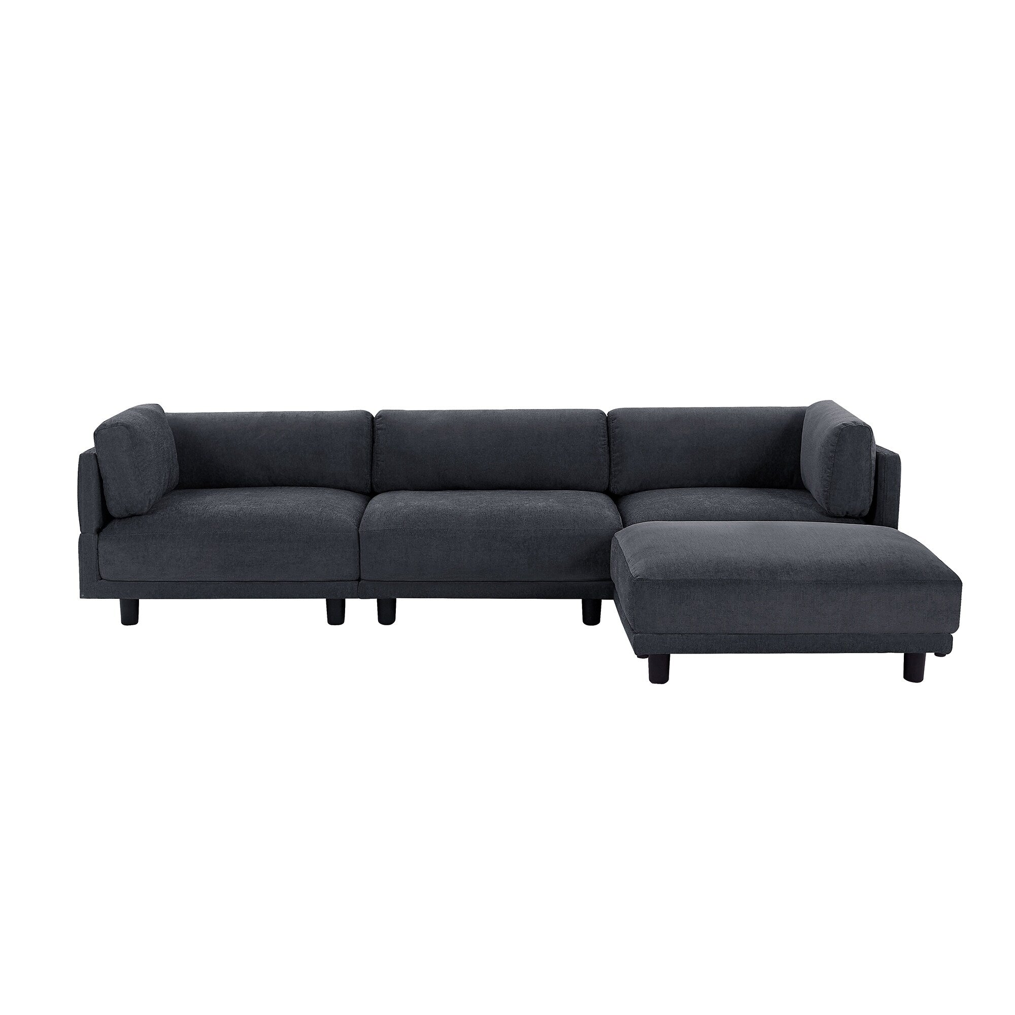 Canapé en L en polyester de 102,4 pouces avec repose-pieds réversible 4
