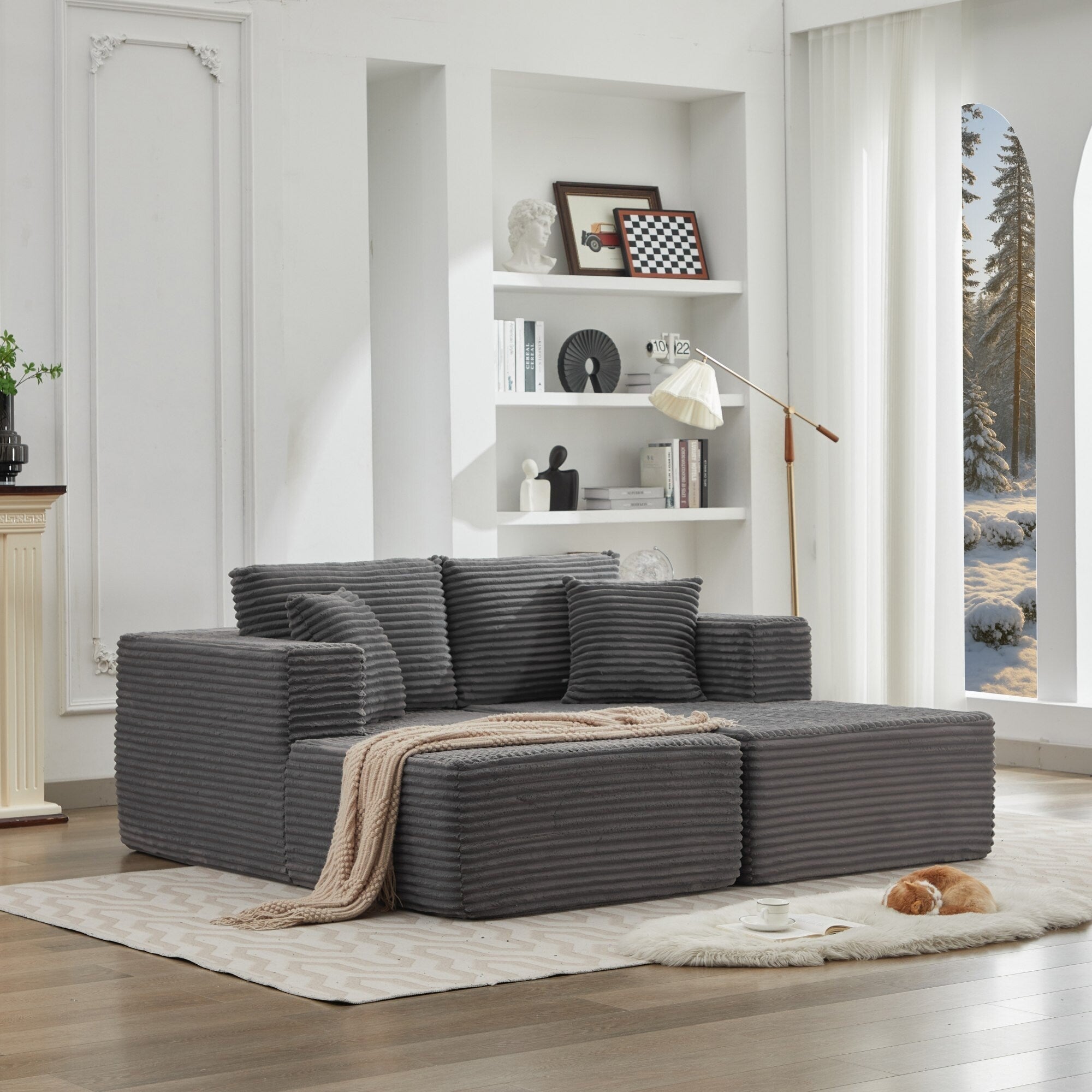 Canapé sectionnel Cloud 106, double chaise longue, canapé modulaire moderne à assise profonde pour salon, aucun assemblage requis 31
