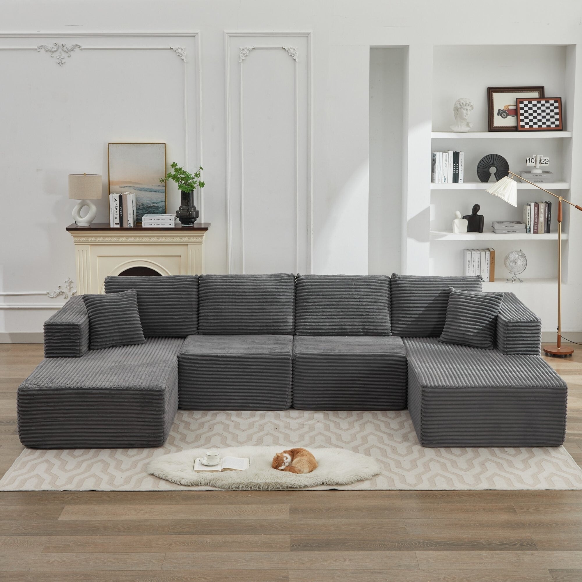 Canapé sectionnel Cloud 106, double chaise longue, canapé modulaire moderne à assise profonde pour salon, aucun assemblage requis 42
