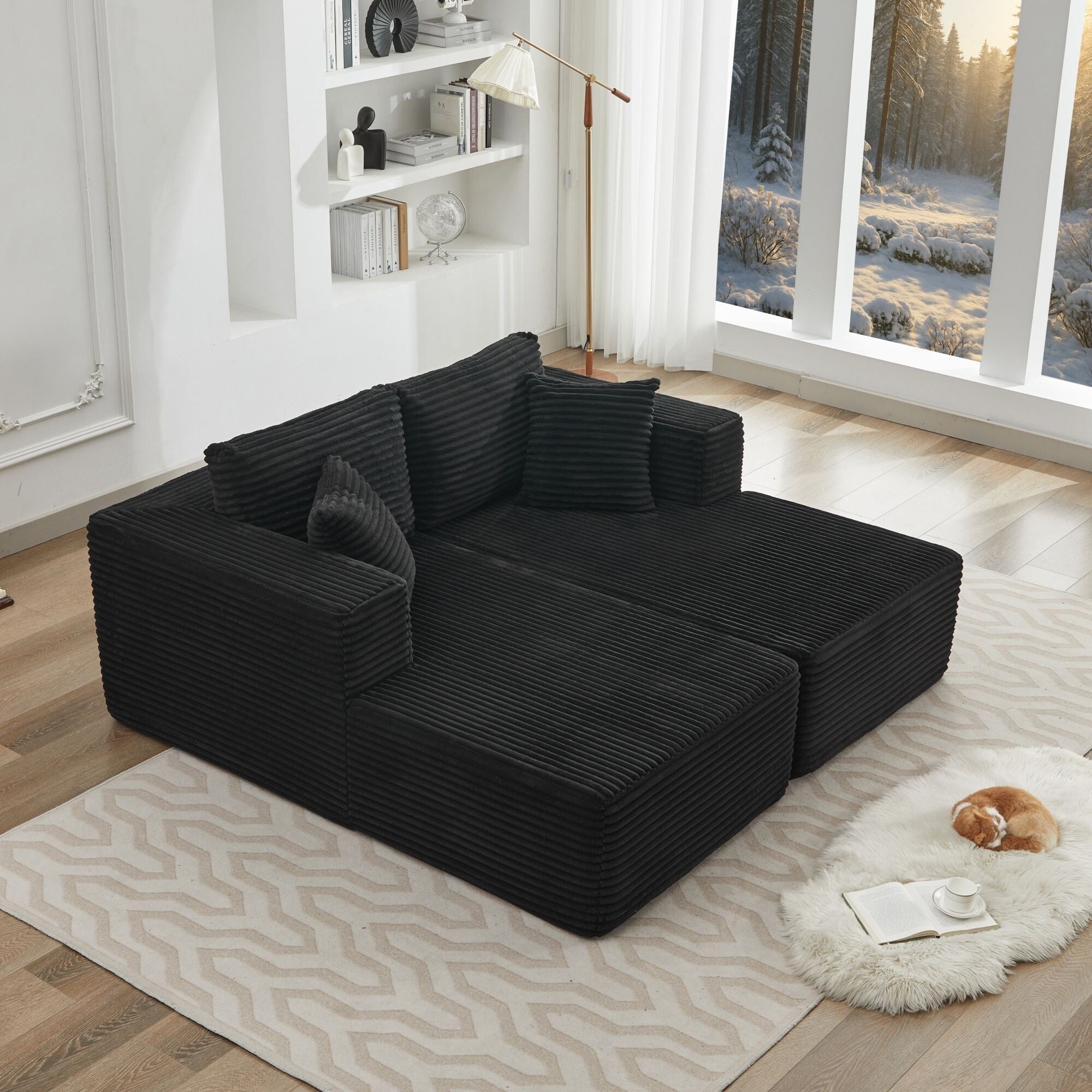Canapé sectionnel Cloud 106, double chaise longue, canapé modulaire moderne à assise profonde pour salon, aucun assemblage requis 5