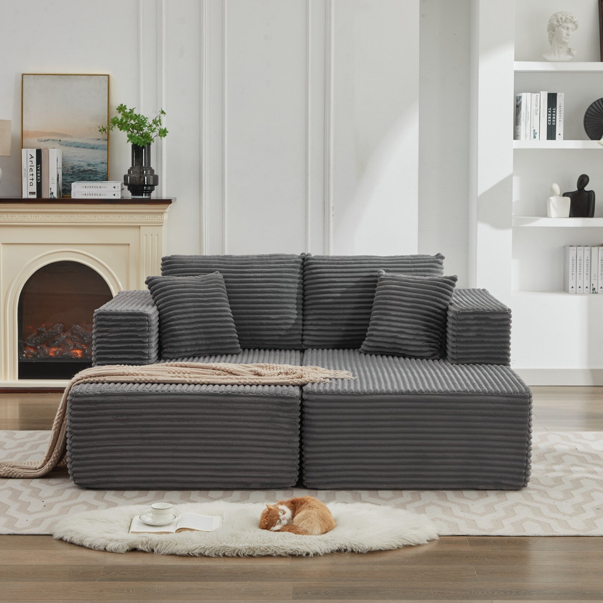 Canapé sectionnel Cloud 106, double chaise longue, canapé modulaire moderne à assise profonde pour salon, aucun assemblage requis 32