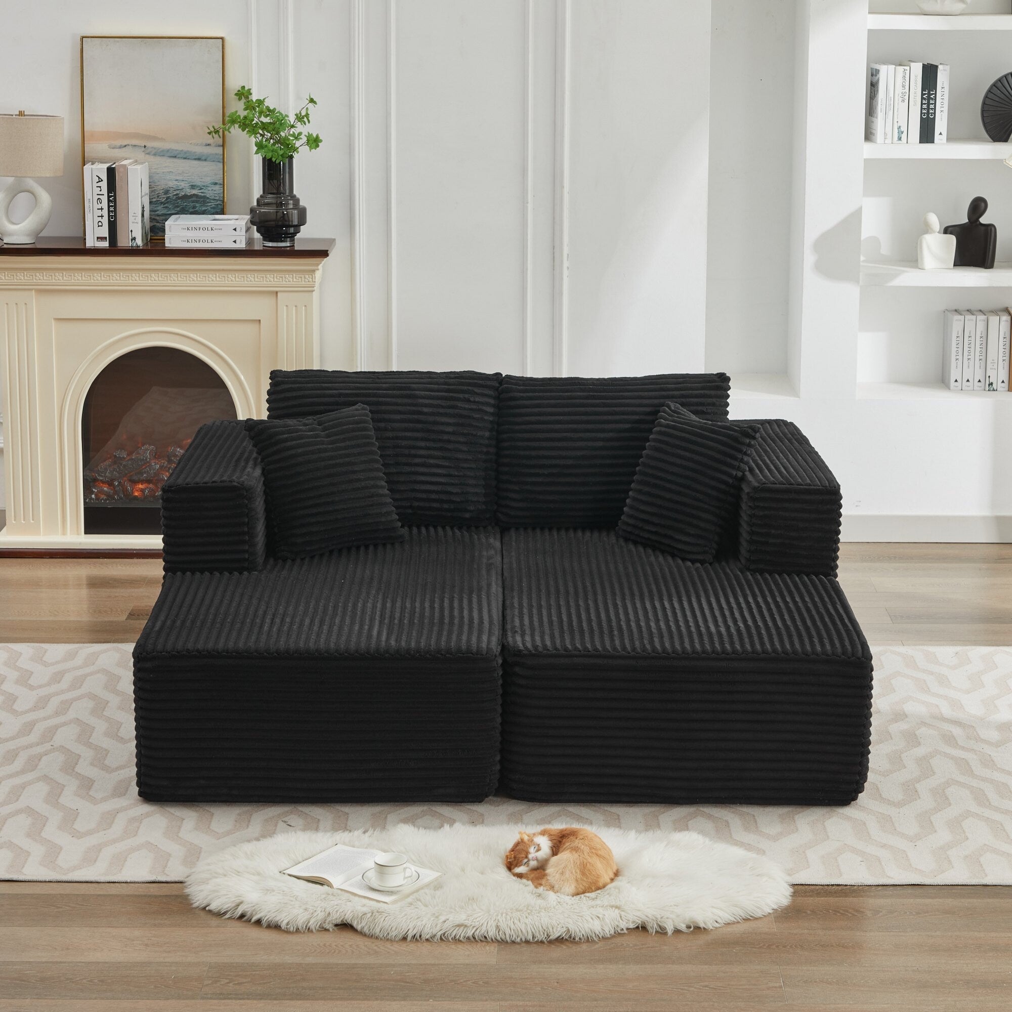 Canapé sectionnel Cloud 106, double chaise longue, canapé modulaire moderne à assise profonde pour salon, aucun assemblage requis 3