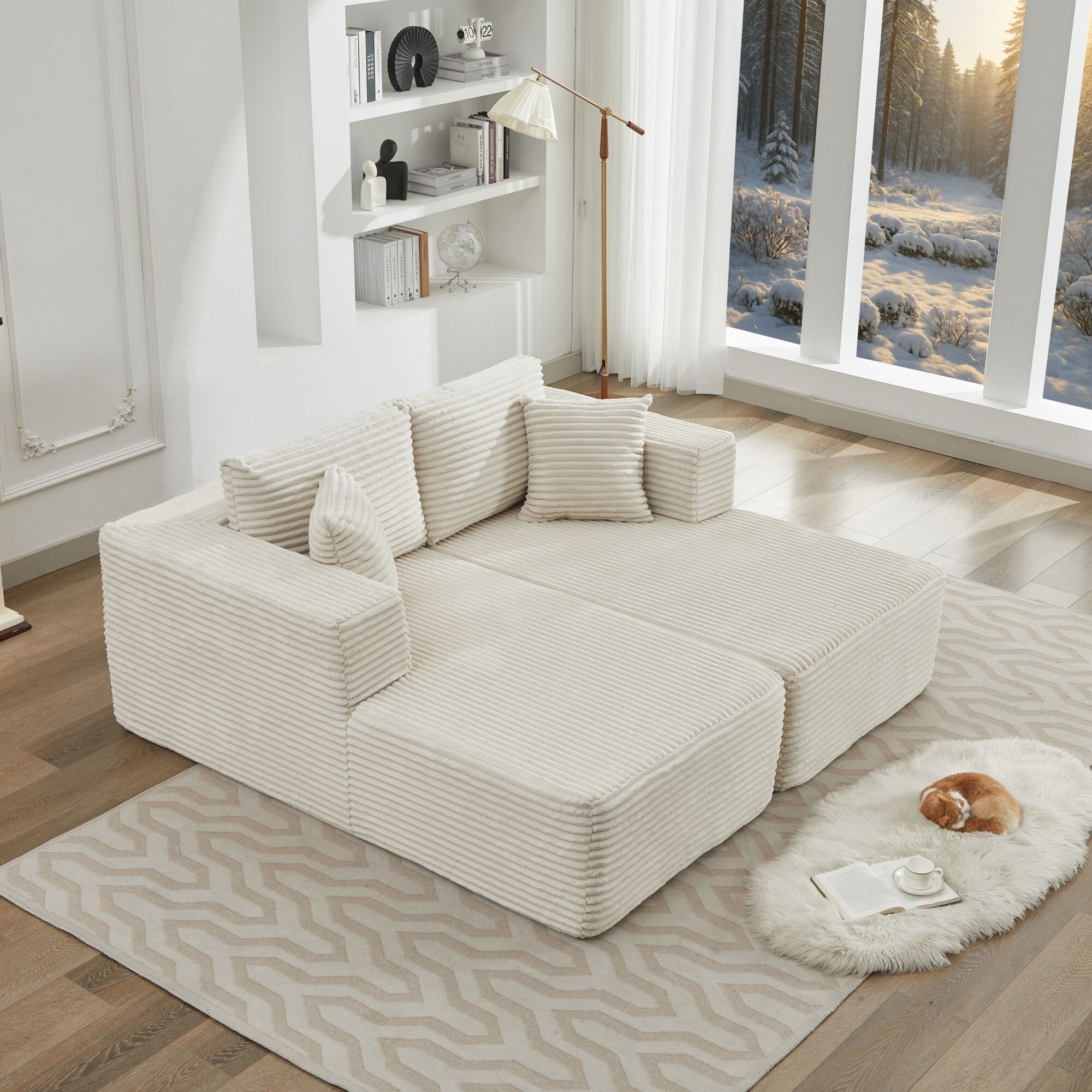 Canapé sectionnel Cloud 106, double chaise longue, canapé modulaire moderne à assise profonde pour salon, aucun assemblage requis 21