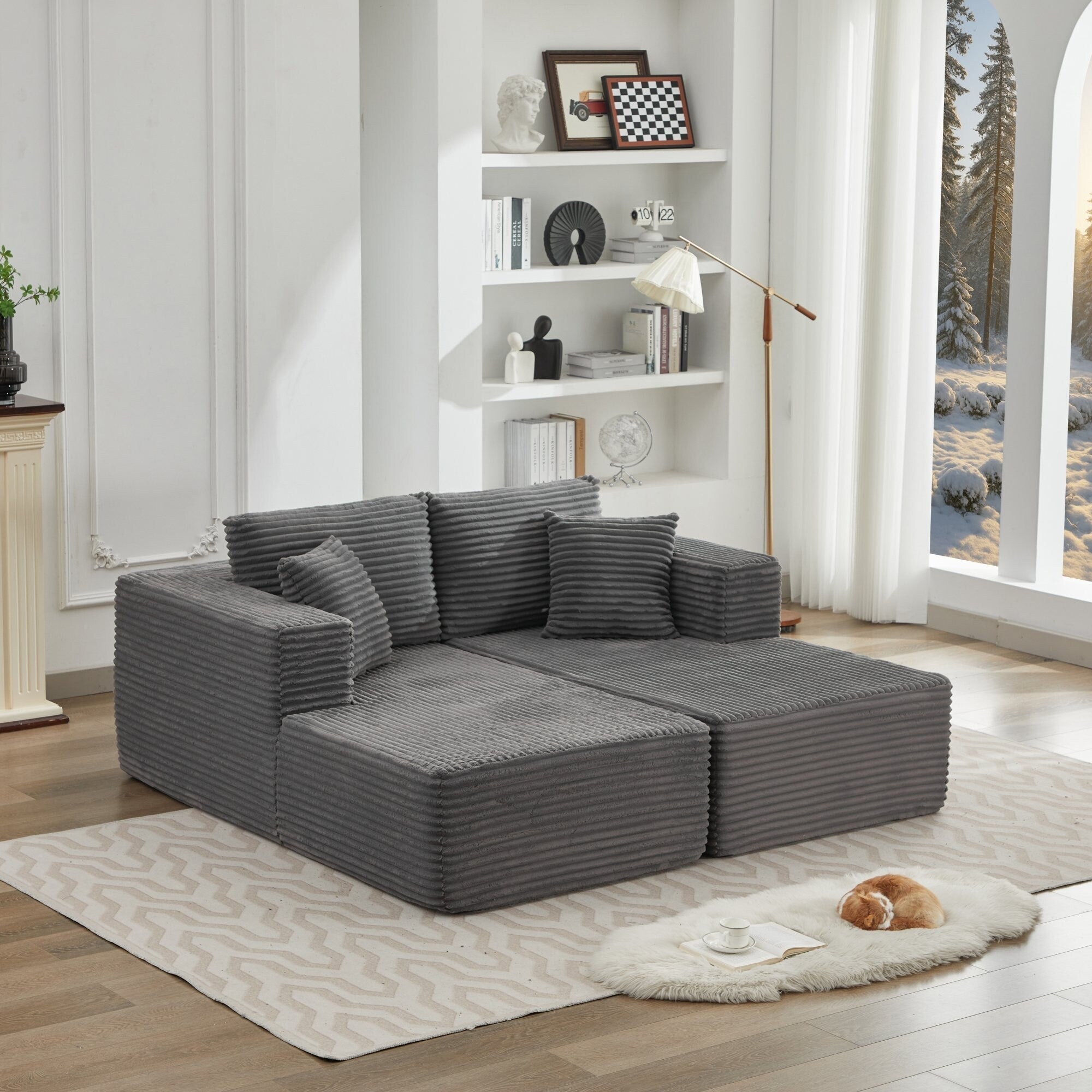 Canapé sectionnel Cloud 106, double chaise longue, canapé modulaire moderne à assise profonde pour salon, aucun assemblage requis 34