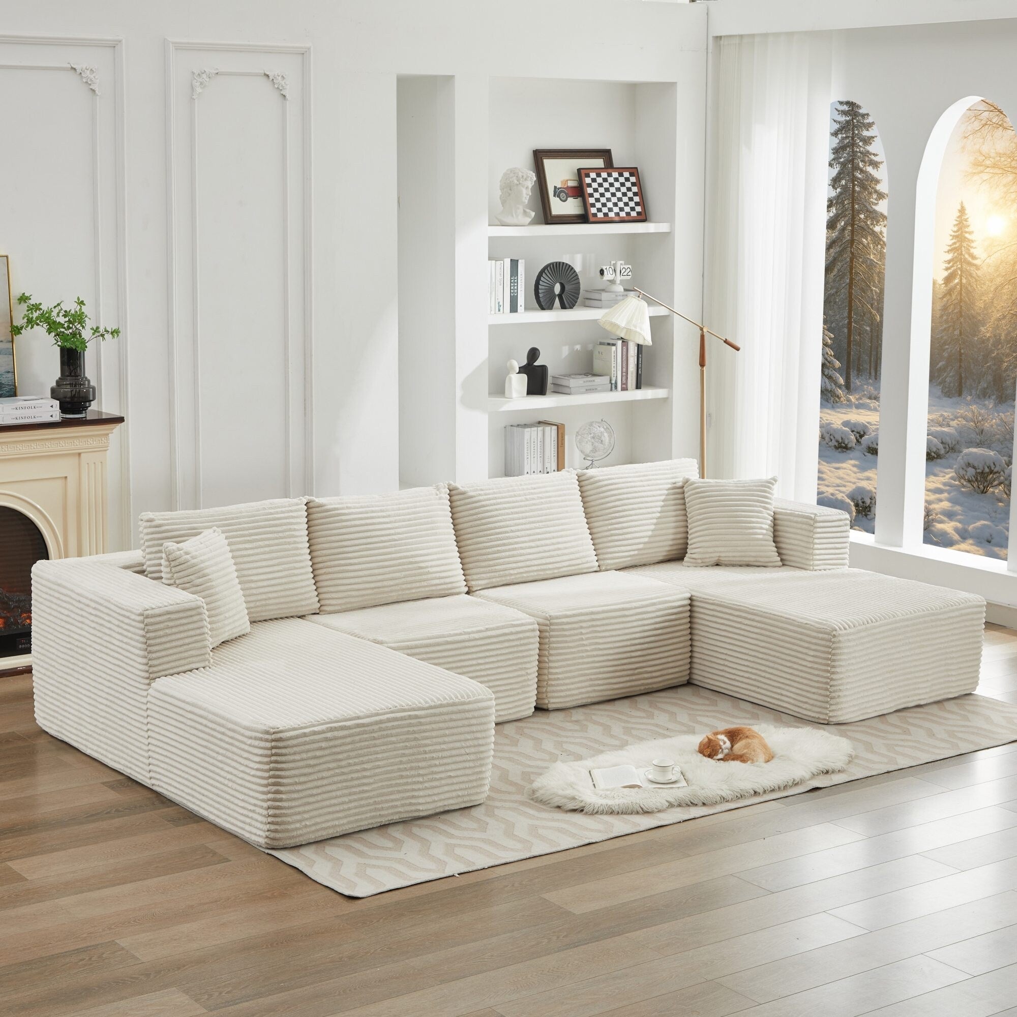 Canapé sectionnel Cloud 106, double chaise longue, canapé modulaire moderne à assise profonde pour salon, aucun assemblage requis 29