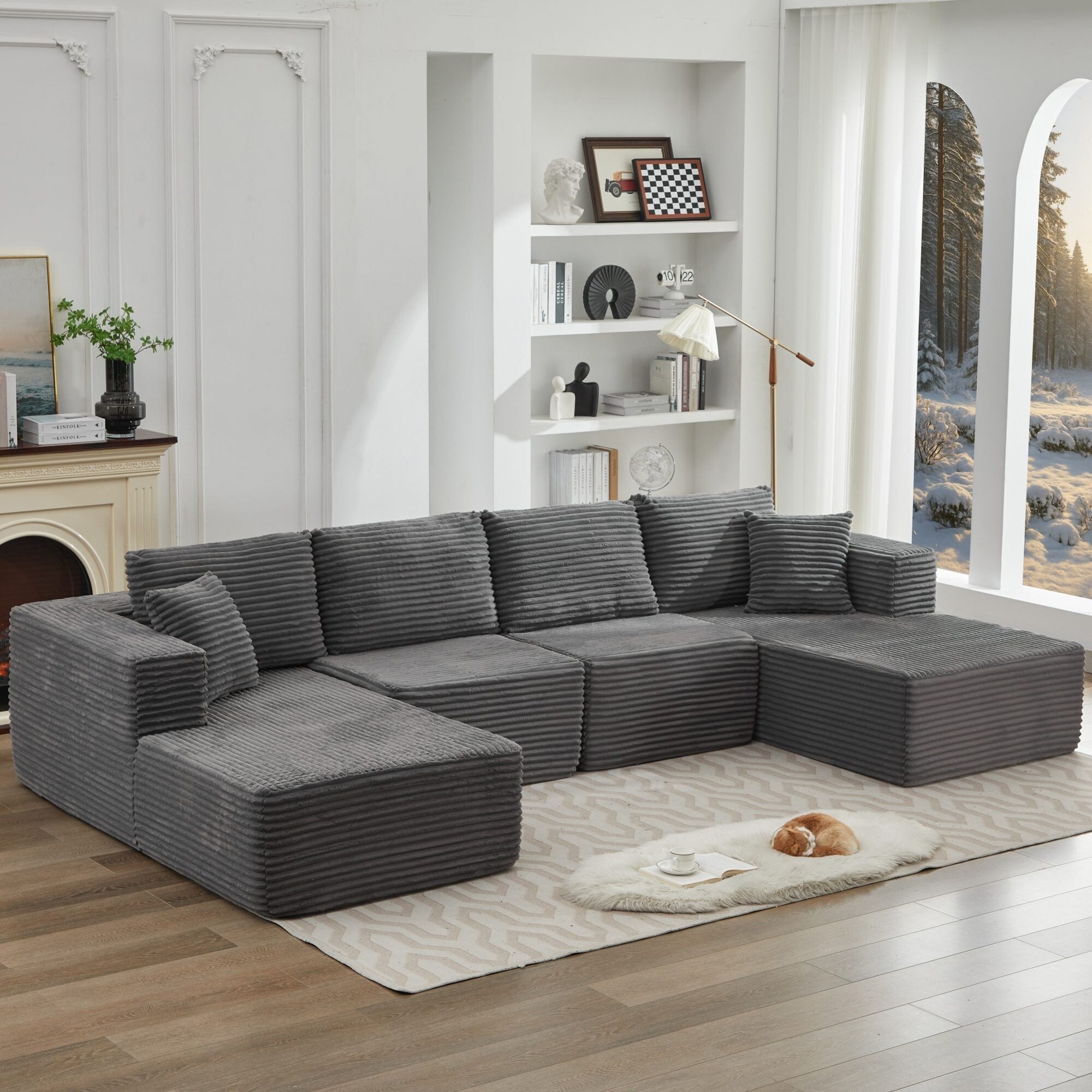 Canapé sectionnel Cloud 106, double chaise longue, canapé modulaire moderne à assise profonde pour salon, aucun assemblage requis 43
