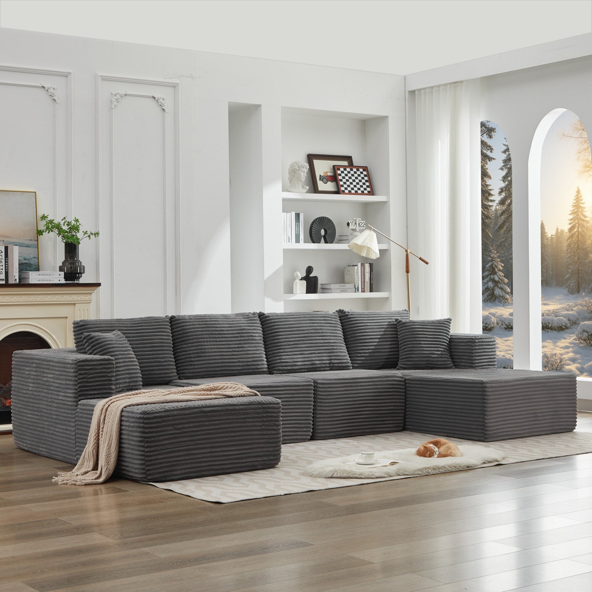 Canapé sectionnel Cloud 106, double chaise longue, canapé modulaire moderne à assise profonde pour salon, aucun assemblage requis 40