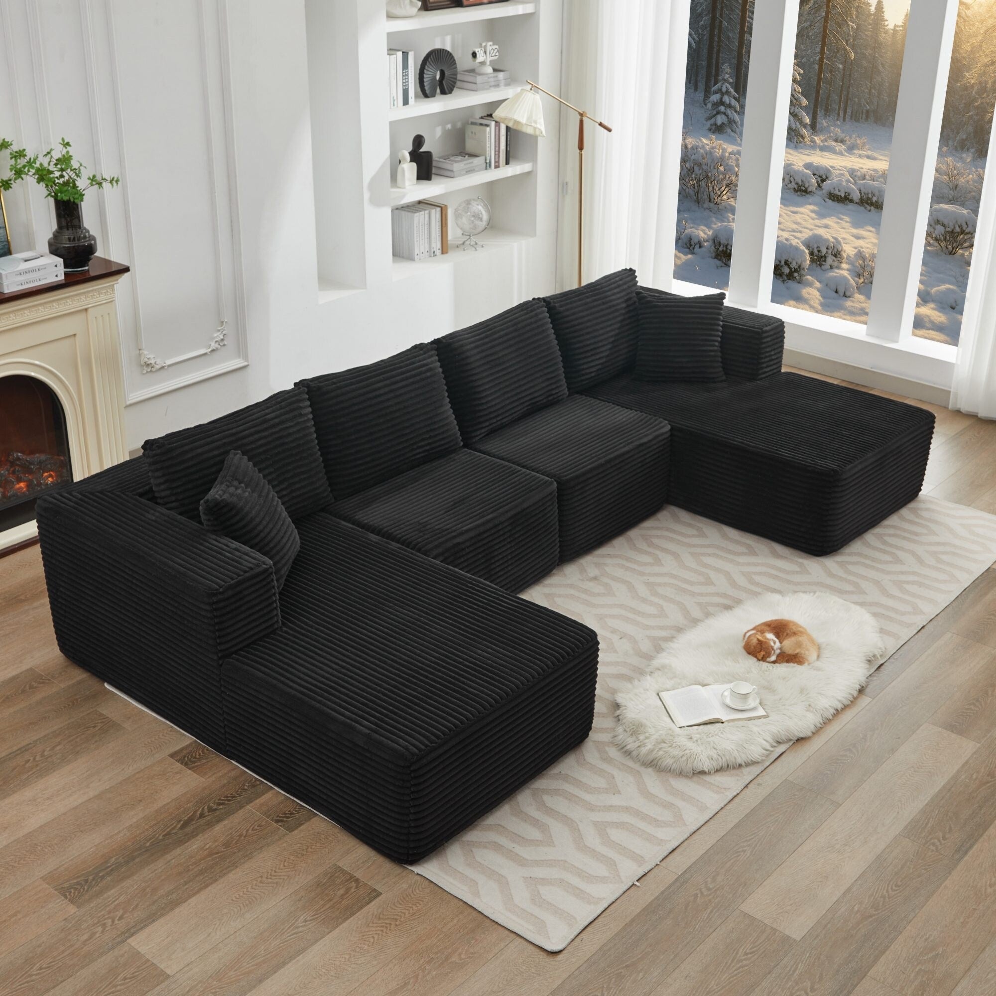 Canapé sectionnel Cloud 106, double chaise longue, canapé modulaire moderne à assise profonde pour salon, aucun assemblage requis 15