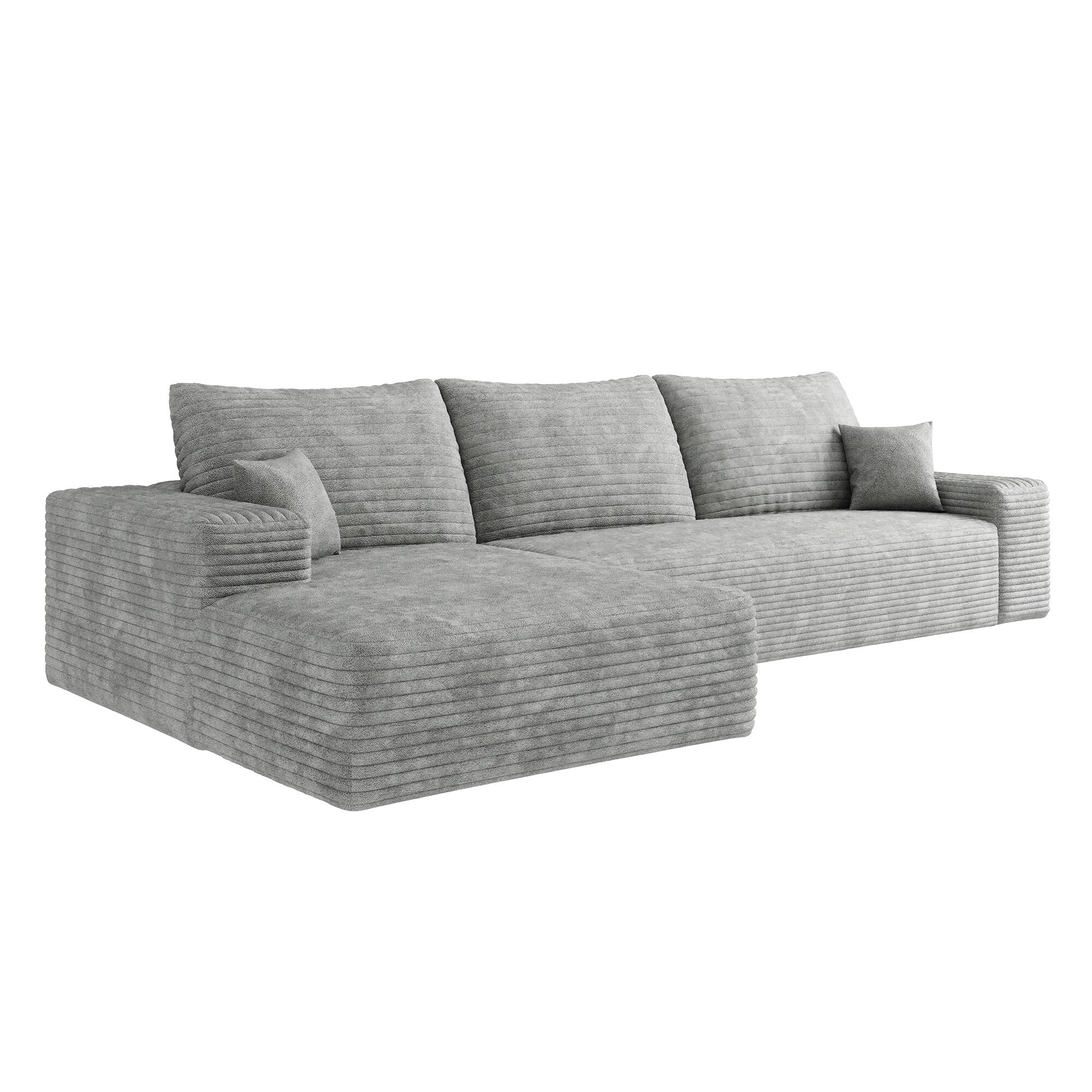 Canapé sectionnel modulaire en velours côtelé de 107 pouces avec méridienne et assise profonde pour salon et chambre à coucher 10