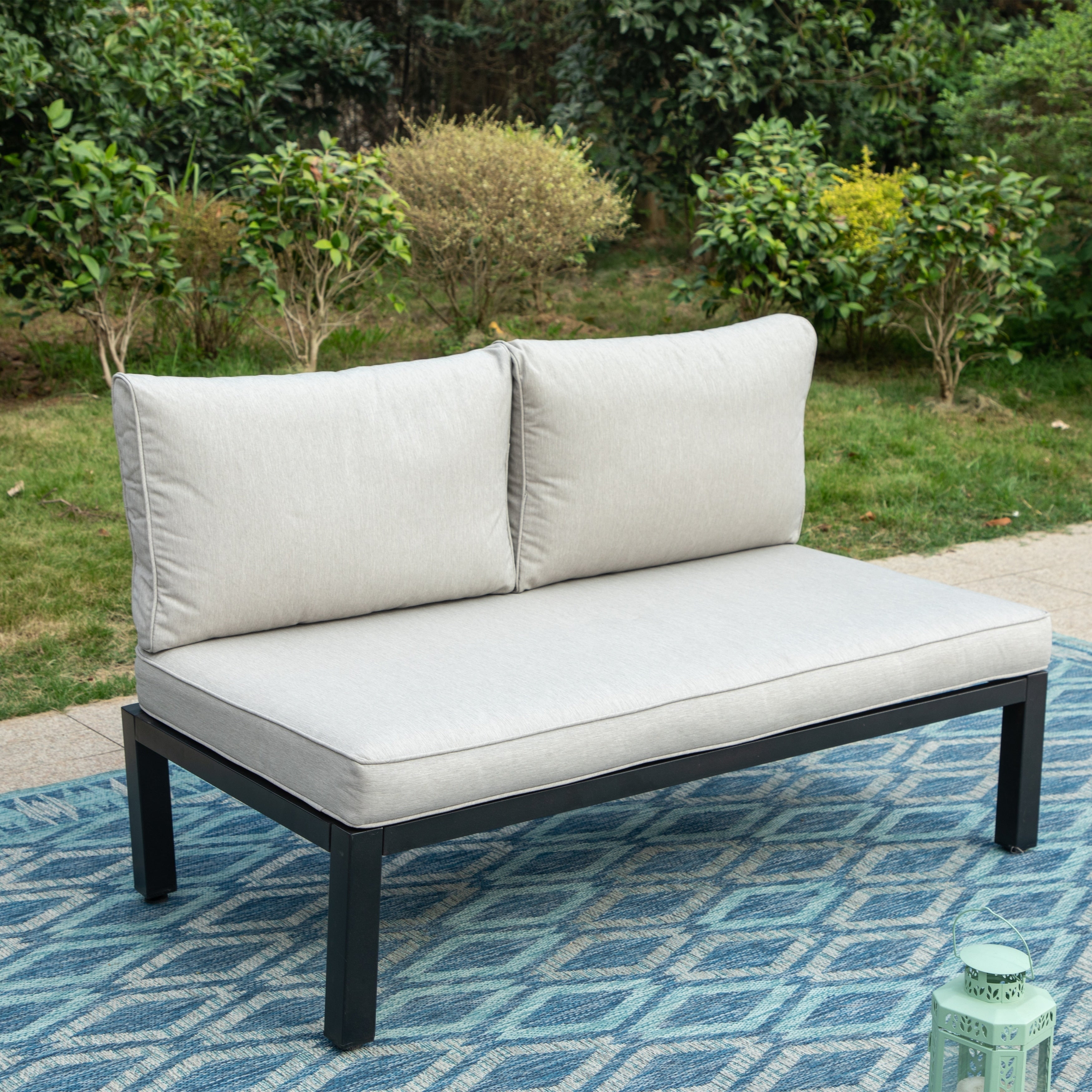 Ensemble de canapés sectionnels de patio 10 places, cadre en acier avec revêtement électrolytique, ensembles de conversation avec table d'appoint intégrée, coussin gris 12