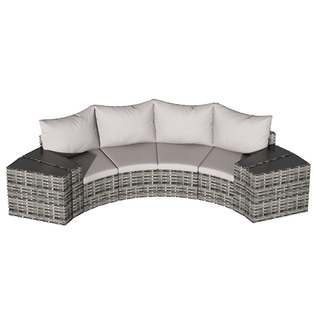 Ensemble de meubles de patio ronds sectionnels demi-lune 8 pièces