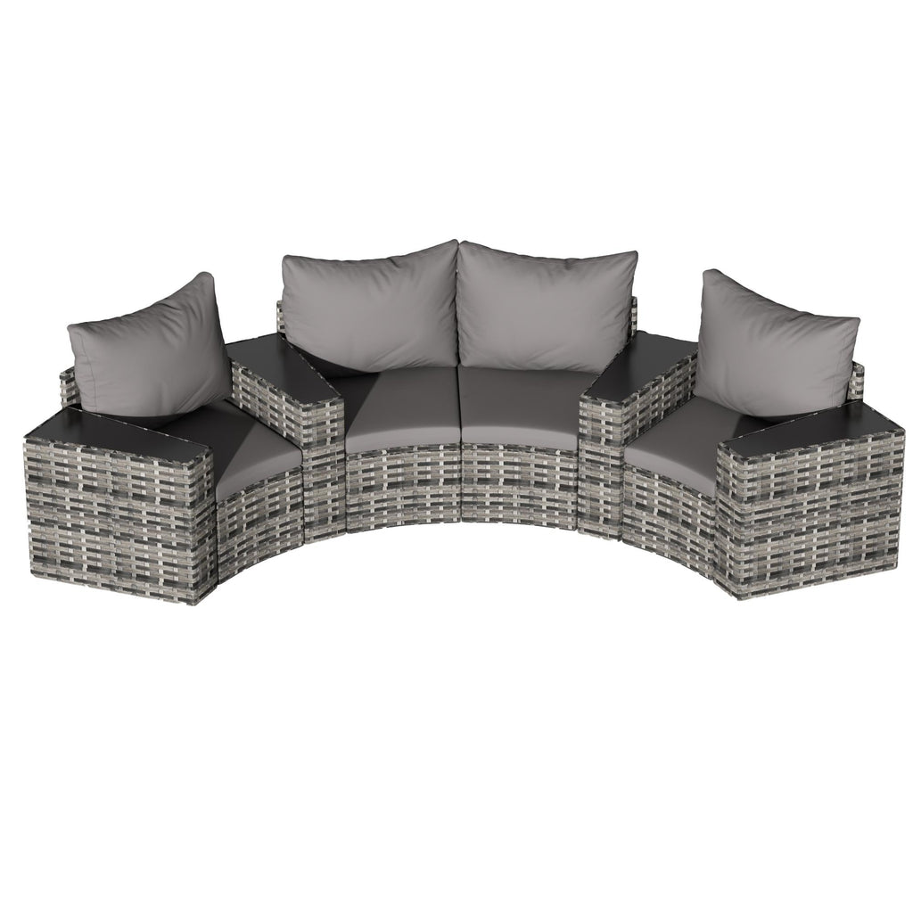 Ensemble de meubles de patio ronds sectionnels demi-lune 8 pièces
