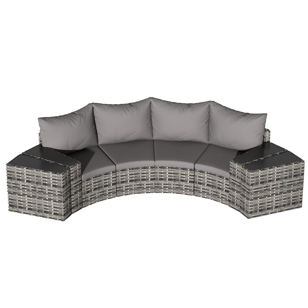 Ensemble de meubles de patio ronds sectionnels demi-lune 8 pièces