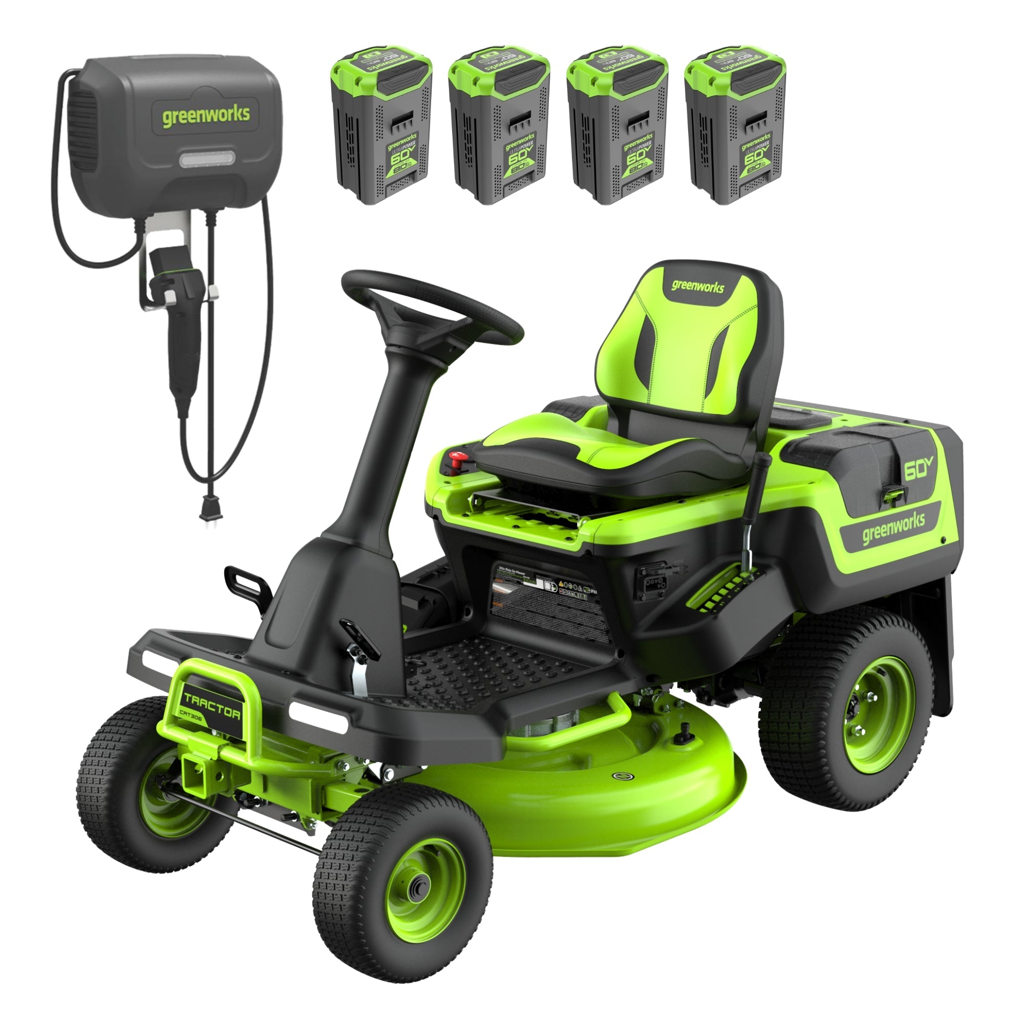 Tracteur autoporté CrossoverT 60 V 30 po avec 4 batteries 8 Ah et chargeur 600 W