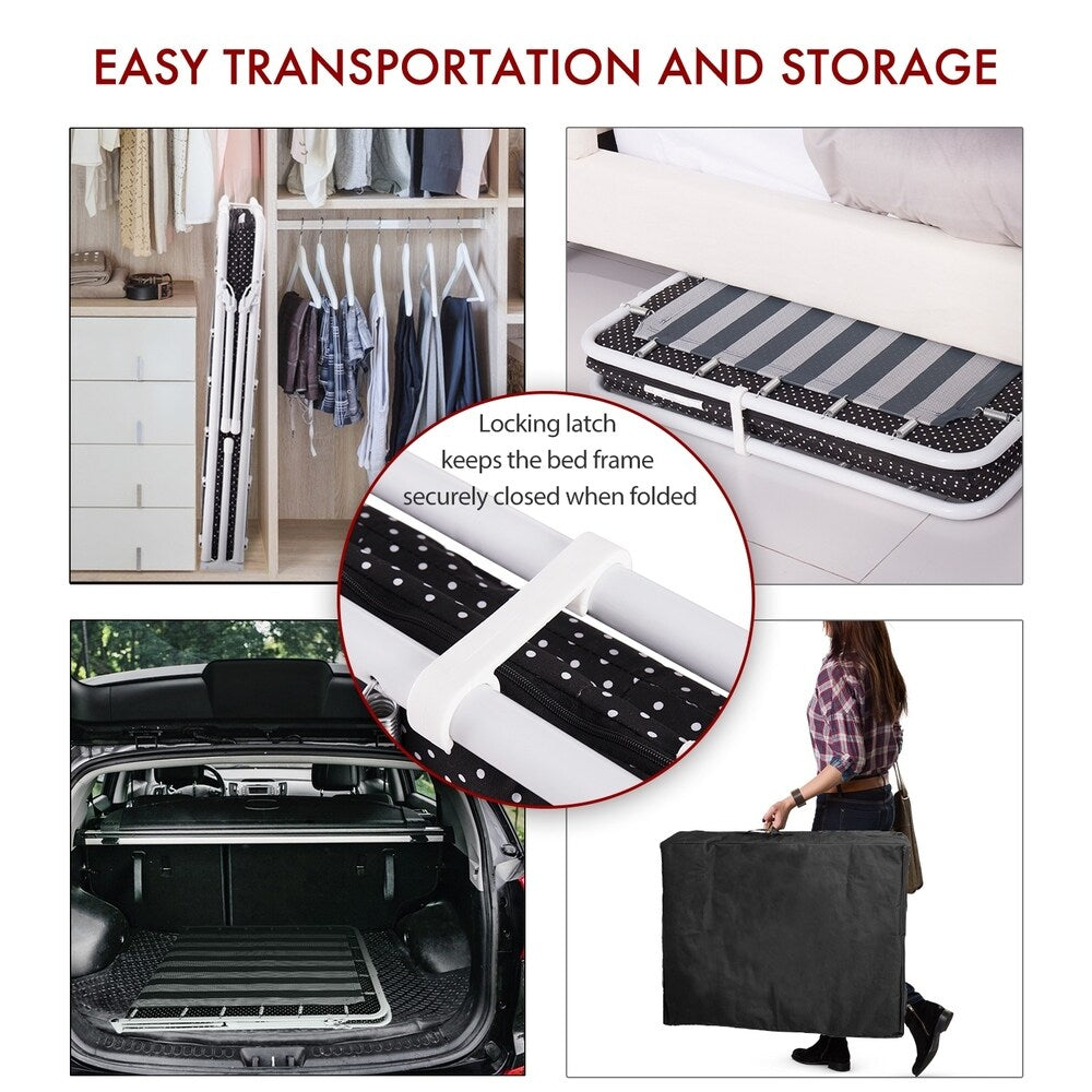Lit pliant classique facile à ranger avec matelas et housse lavable 4