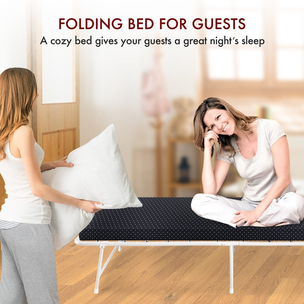 Lit pliant classique facile à ranger avec matelas et housse lavable 6