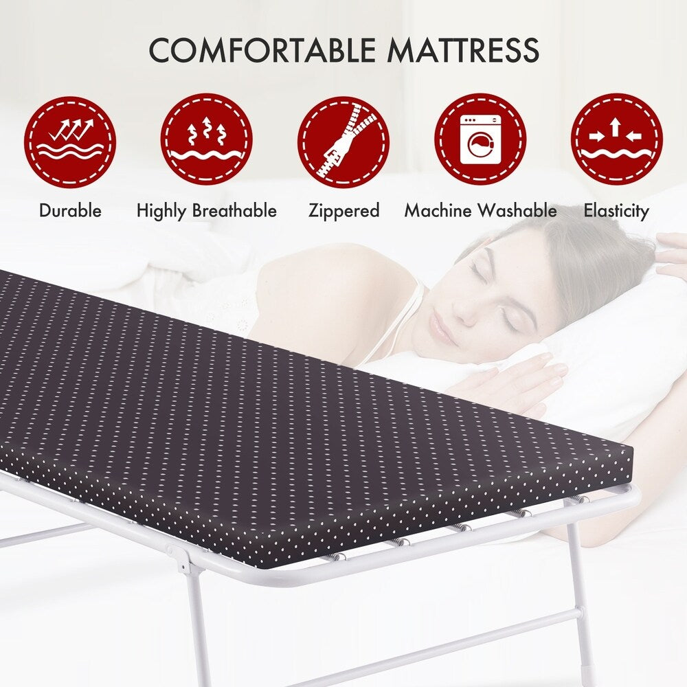 Lit pliant classique facile à ranger avec matelas et housse lavable 3